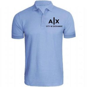 sky blue t-shirt with collar