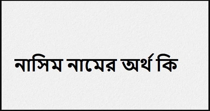 নাসিম নামের অর্থ কি