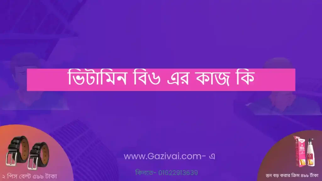 ভিটামিন বি৬ এর কাজ কি