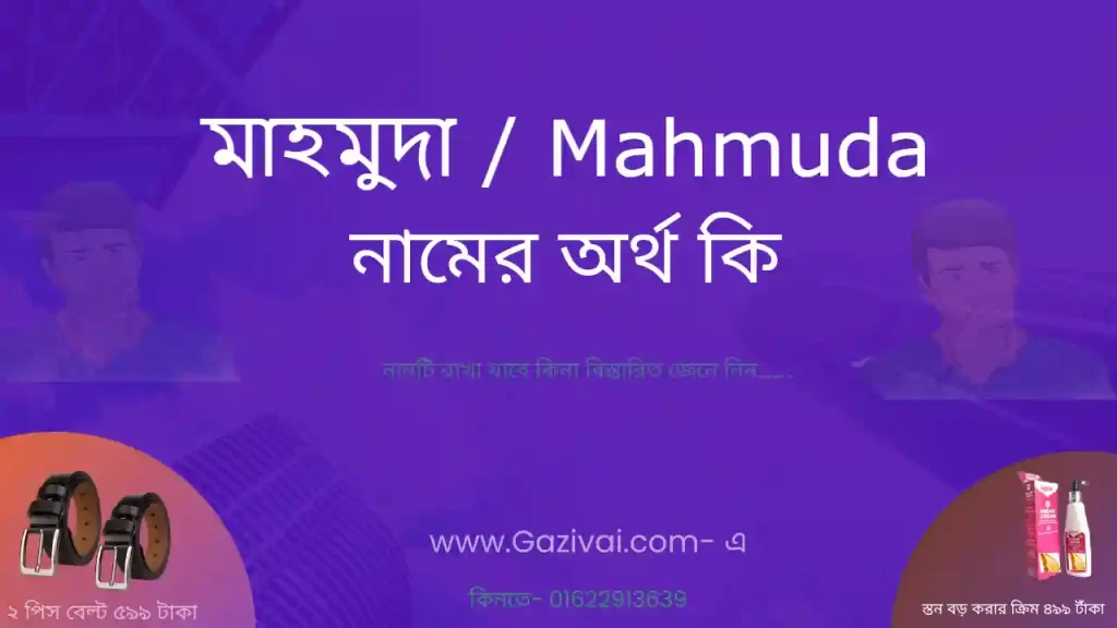 মাহমুদা নামের অর্থ কি