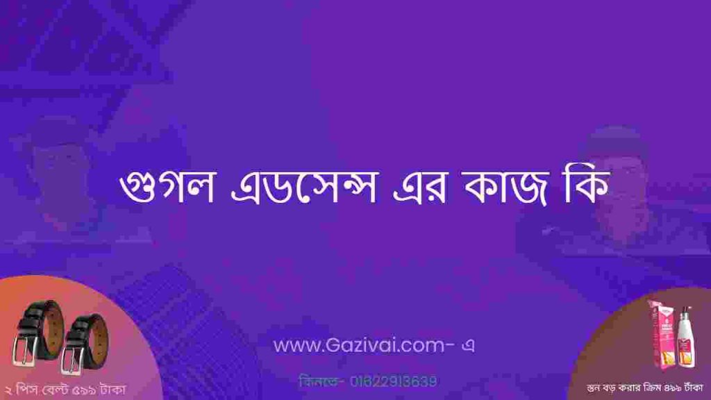 গুগল এডসেন্স এর কাজ কি