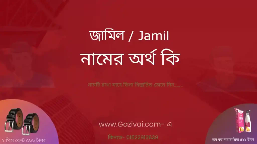 জামিল নামের অর্থ কি
