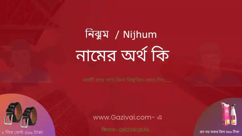 নিঝুম নামের অর্থ কি