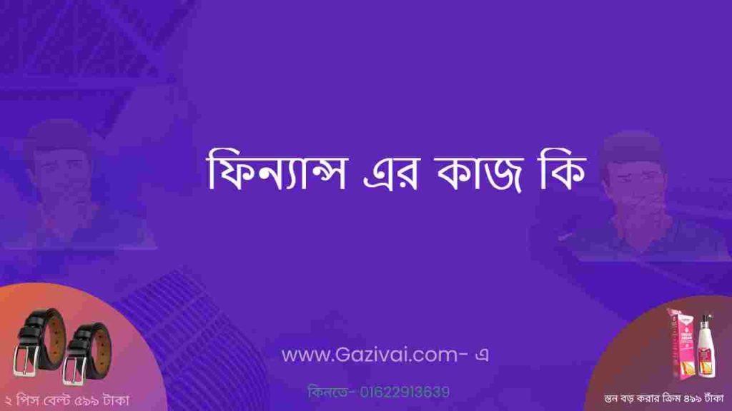 ফিন্যান্স এর কাজ কি