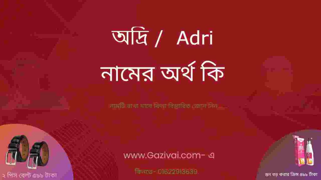 অদ্রি নামের অর্থ কি