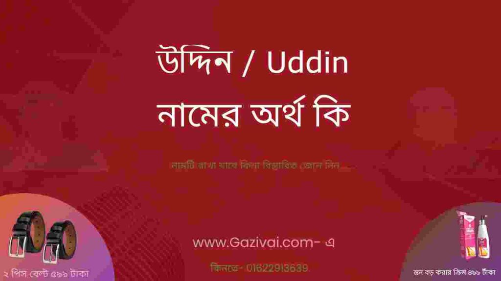 উদ্দিন নামের অর্থ কি