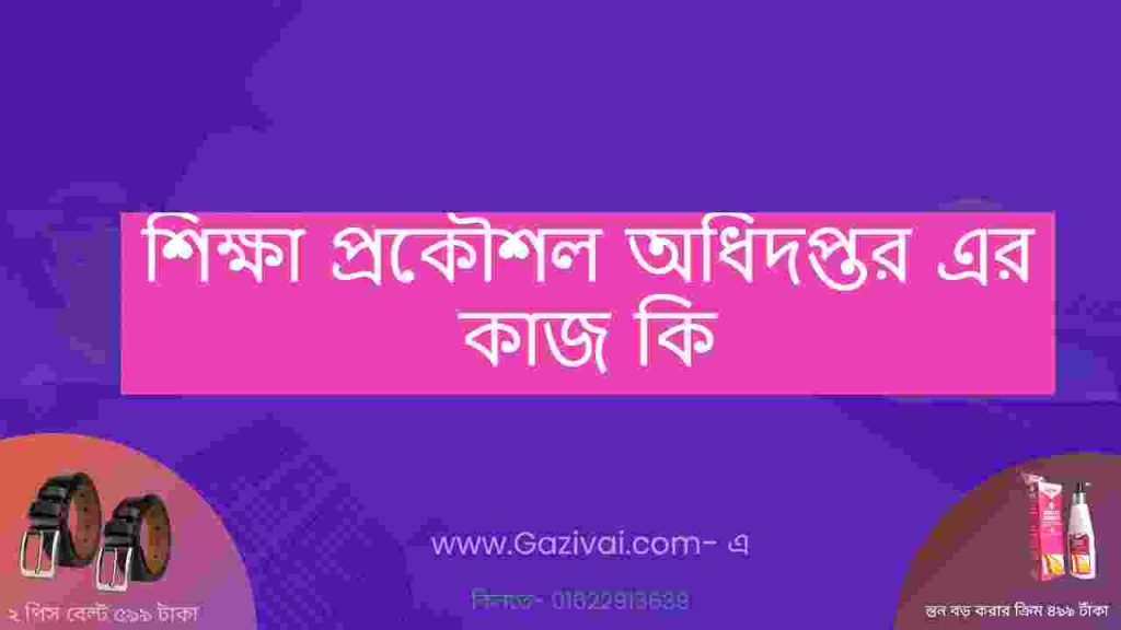 শিক্ষা প্রকৌশল অধিদপ্তর এর কাজ কি