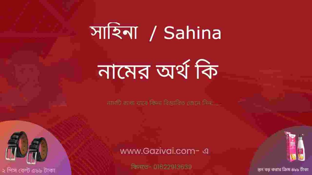 সাহিনা নামের অর্থ কি